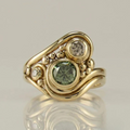 Gold Green Zirconia Ring