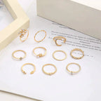 10 Pack of Bohemian Silver & Gold Rings
