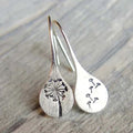 Exclusive Silver Dandelion Leaf Earrings