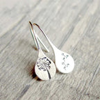Exclusive Silver Dandelion Leaf Earrings