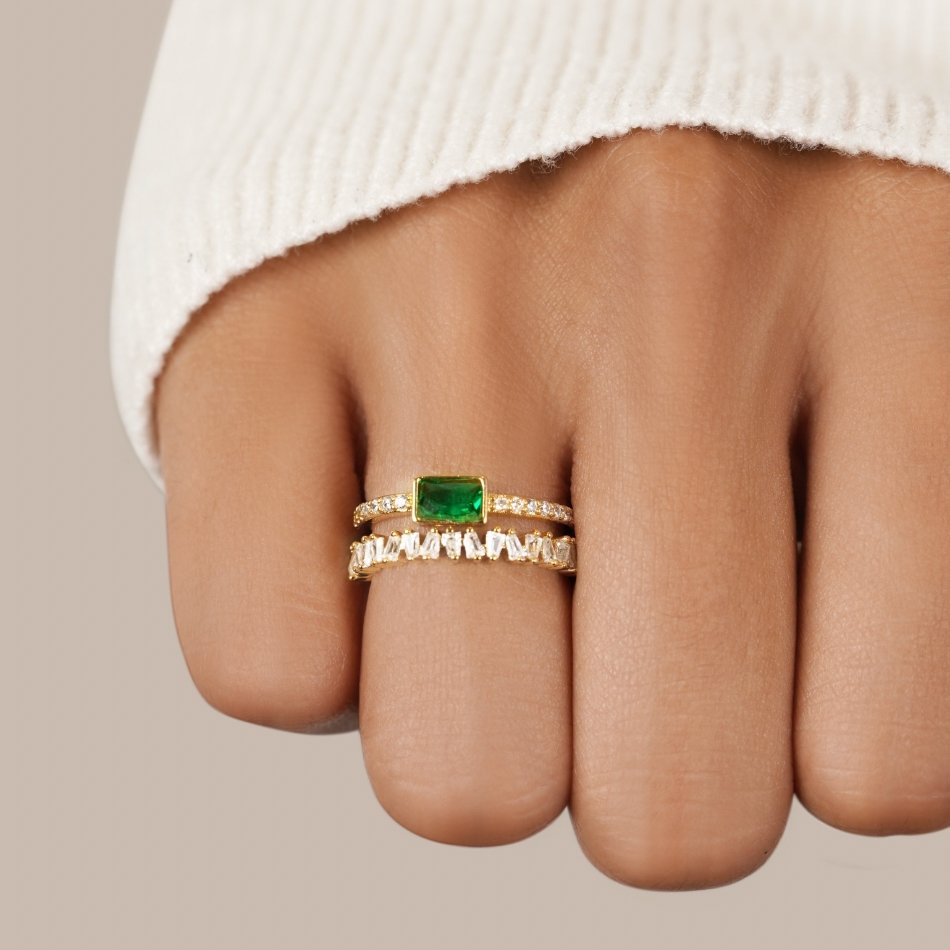 Pine - Layered Crystal Ring
