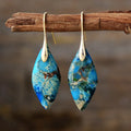 Earthy Jasper & Gold Teardrop Earrings
